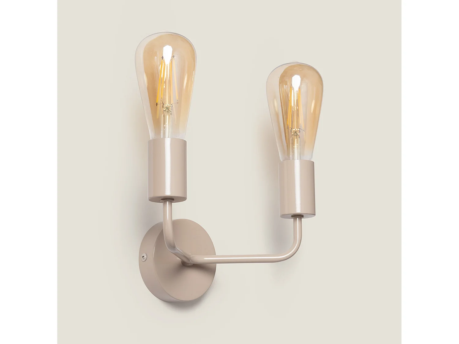 Lámpara de Pared de Metal 2 Focos Jayso Beige