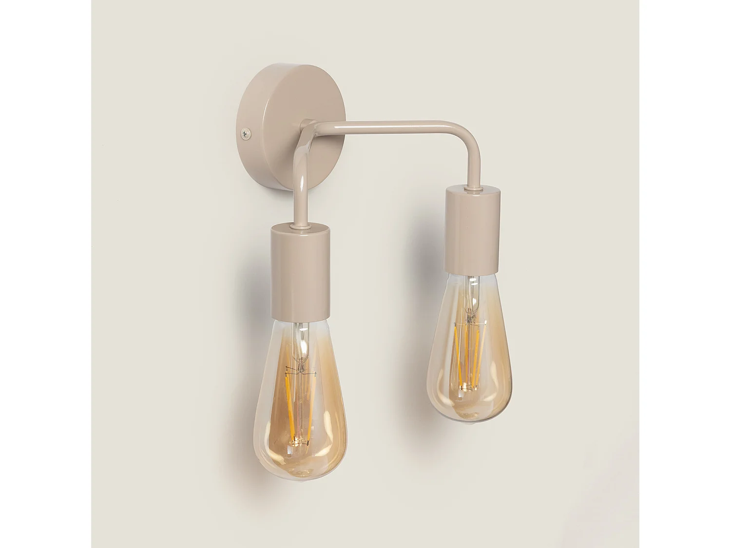 Lámpara de Pared de Metal 2 Focos Jayso Beige