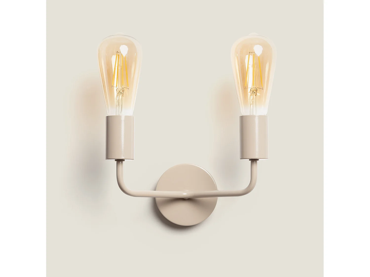 Lámpara de Pared de Metal 2 Focos Jayso Beige