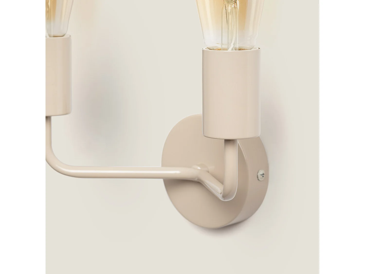Lámpara de Pared de Metal 2 Focos Jayso Beige