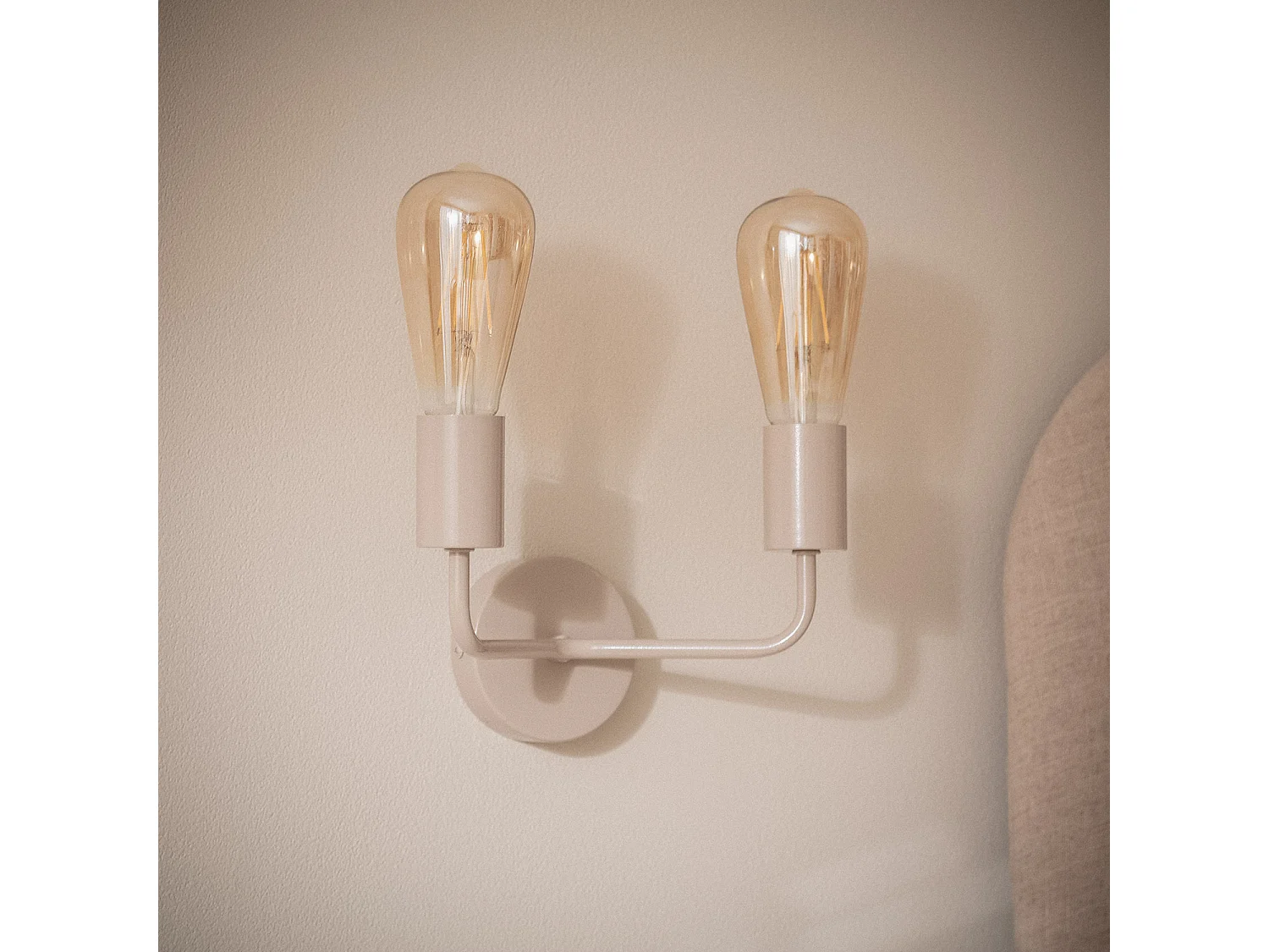 Lampe Murale Métal 2 Spots Jayso  Beige