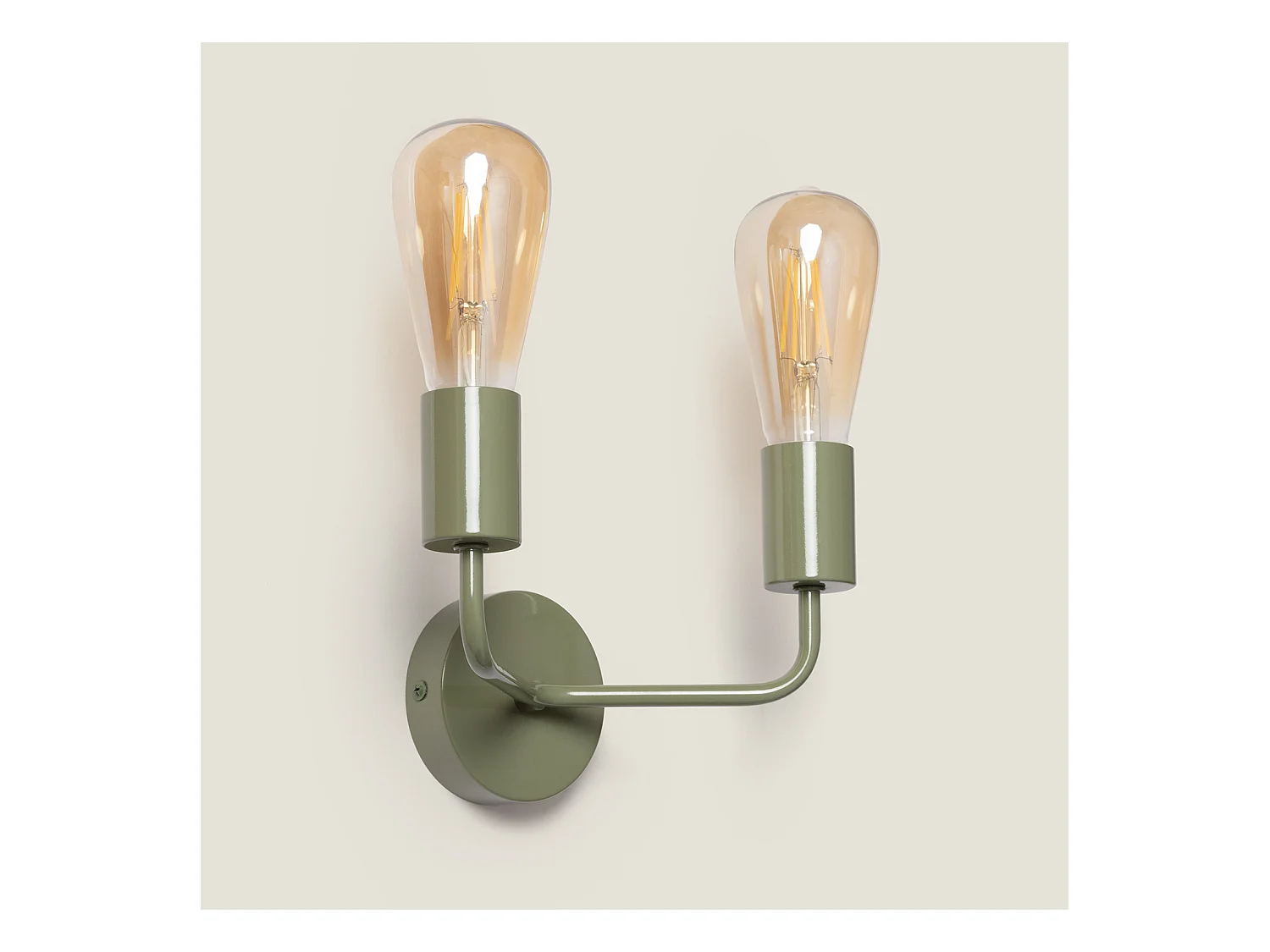 Lámpara de Pared de Metal 2 Focos Jayso Verde