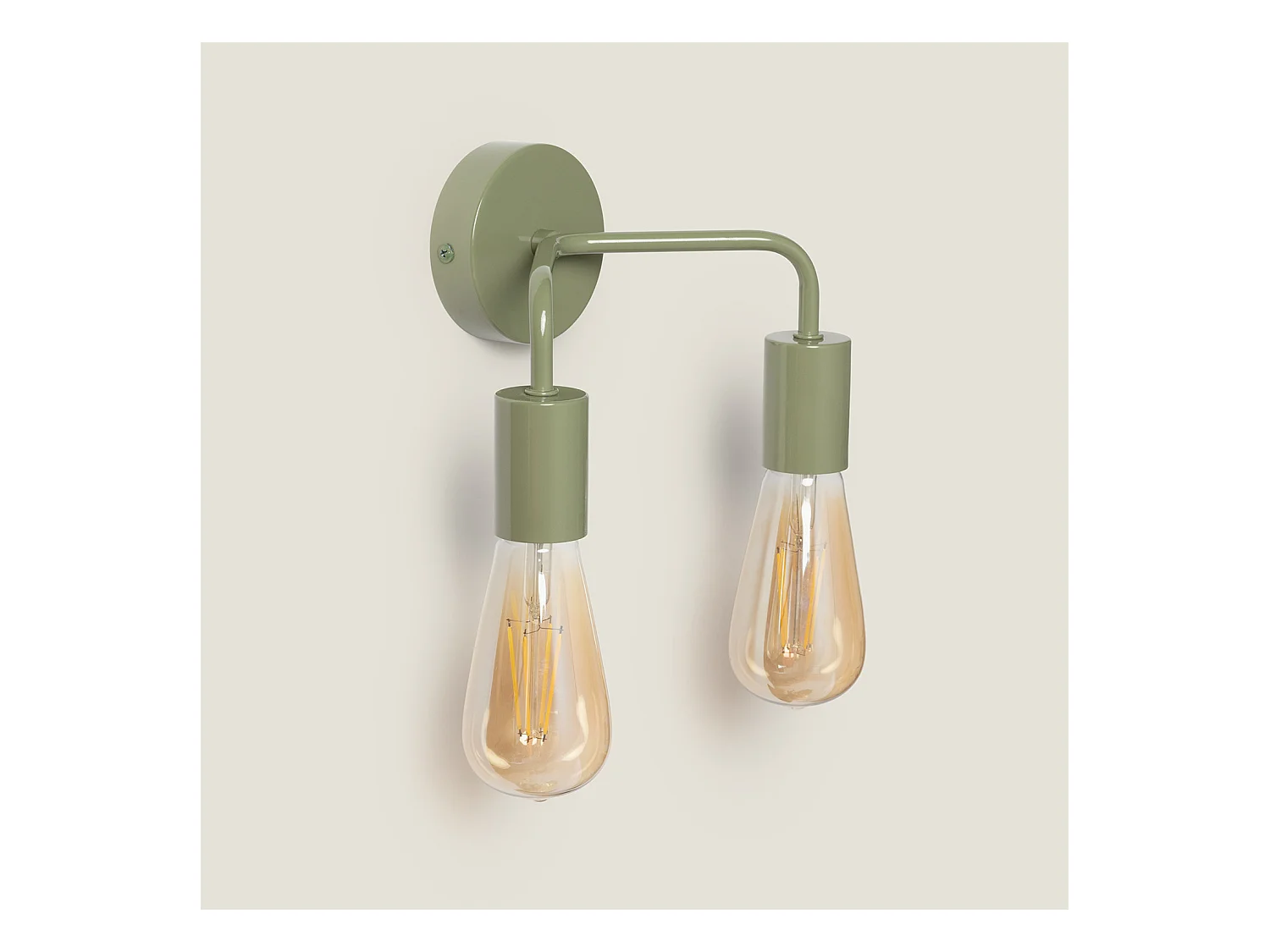 Lámpara de Pared de Metal 2 Focos Jayso Verde