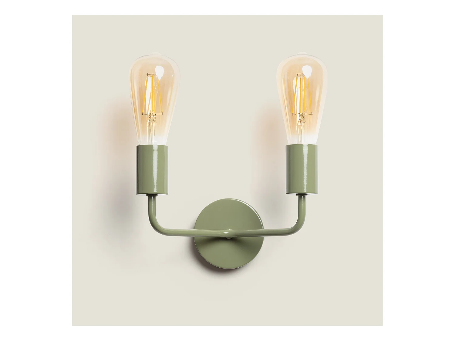 Lámpara de Pared de Metal 2 Focos Jayso Verde