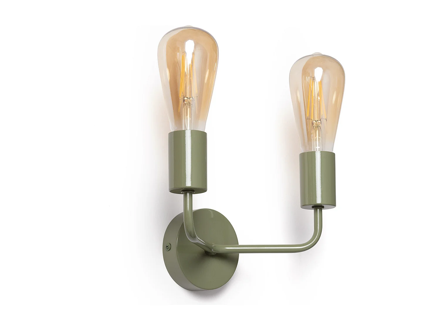 Lámpara de Pared de Metal 2 Focos Jayso Verde