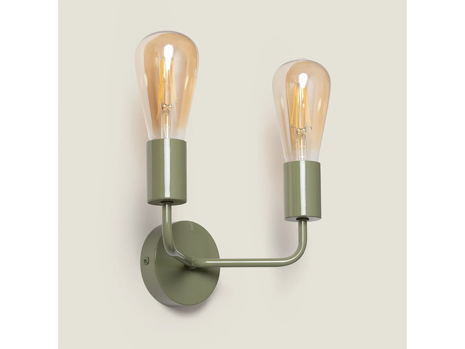 Lámpara de Pared de Metal 2 Focos Jayso Verde