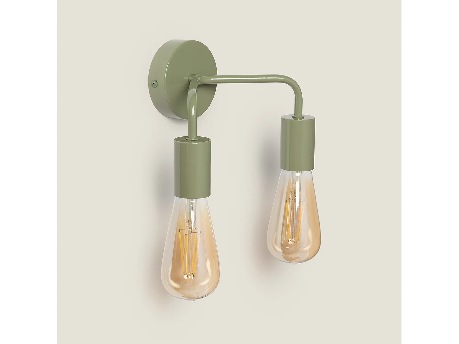 Lámpara de Pared de Metal 2 Focos Jayso Verde