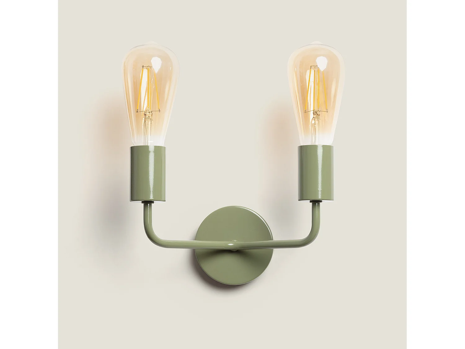 Lámpara de Pared de Metal 2 Focos Jayso Verde