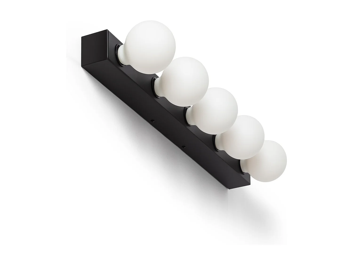 Lámpara de Pared Baño Metal 5 Focos Aizkra Negro