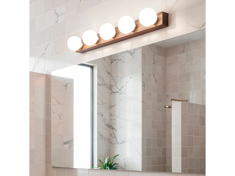 Lampe Murale Salle de Bain Métal 5 Spots Aizkra Noir