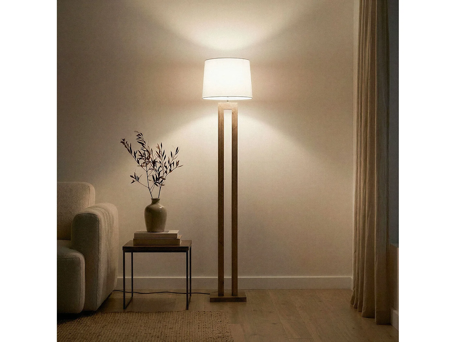 Lámpara de Pie Madera Abner Natural