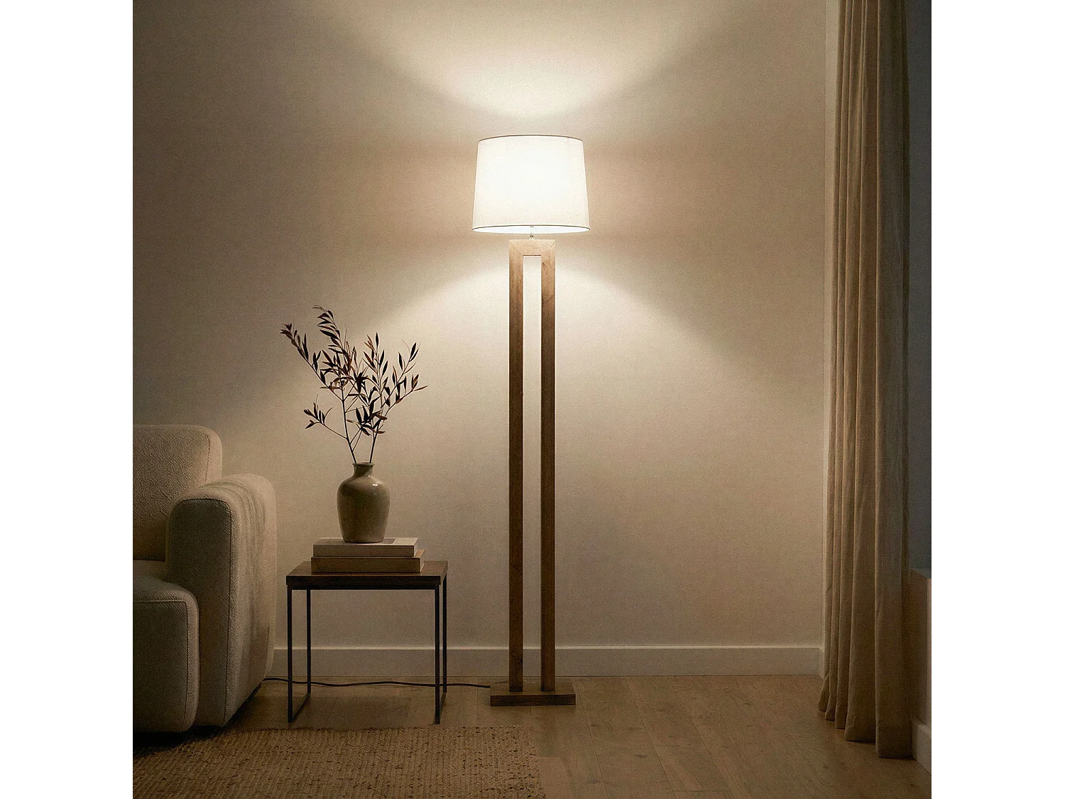 Lámpara de Pie Madera Abner Natural