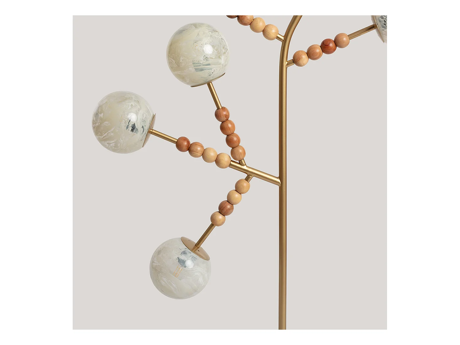 Lampadaire Métal et Verre Routi  Doré