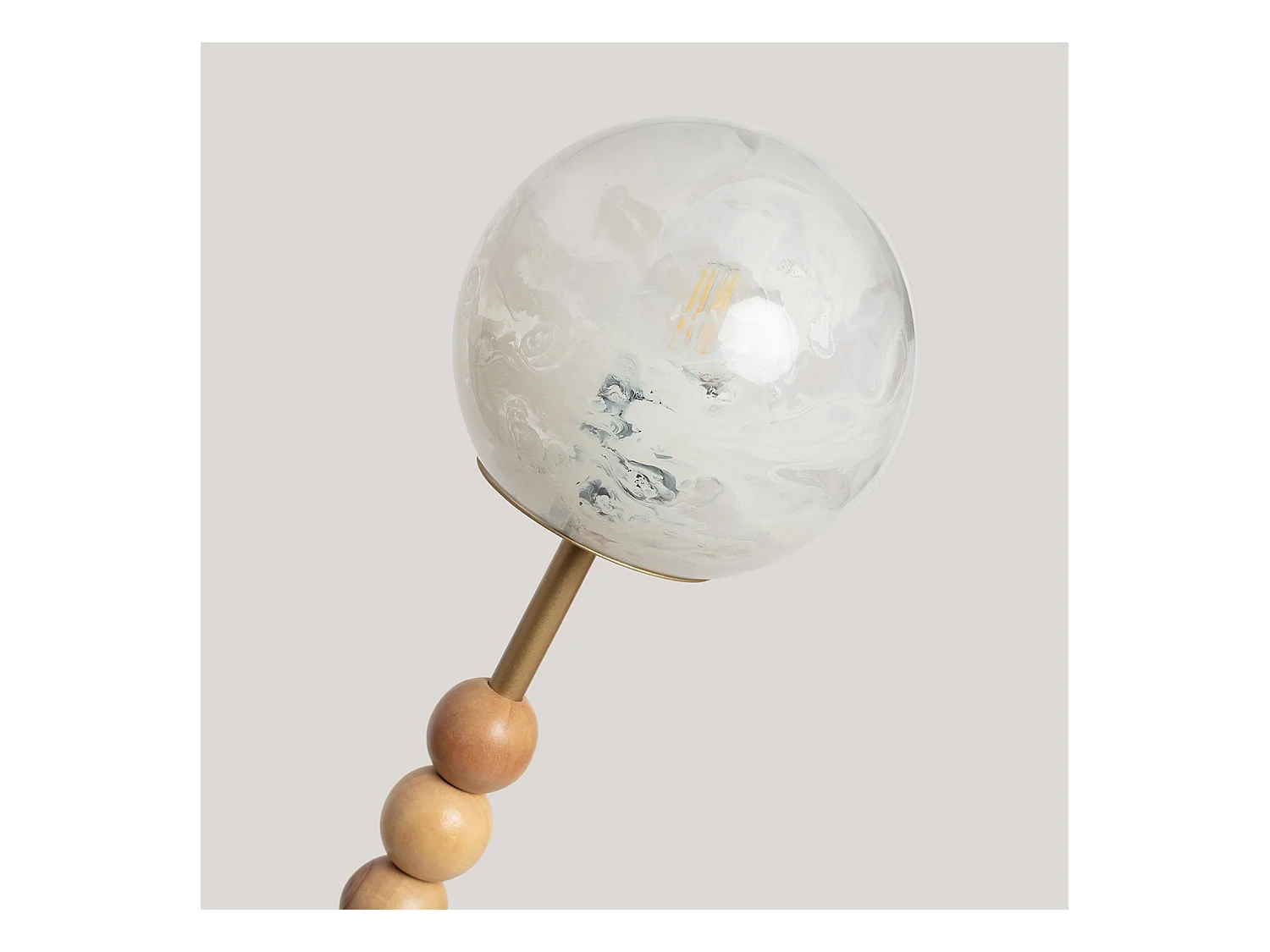 Lampadaire Métal et Verre Routi  Doré