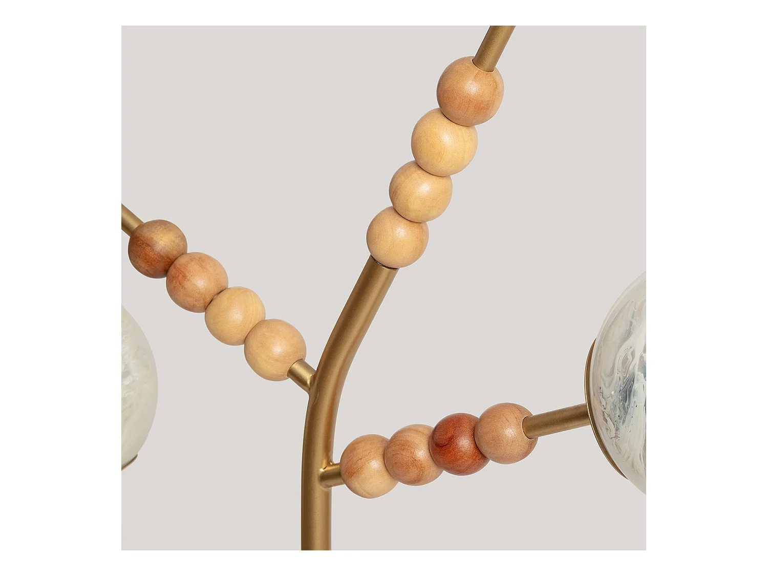 Lampadaire Métal et Verre Routi  Doré