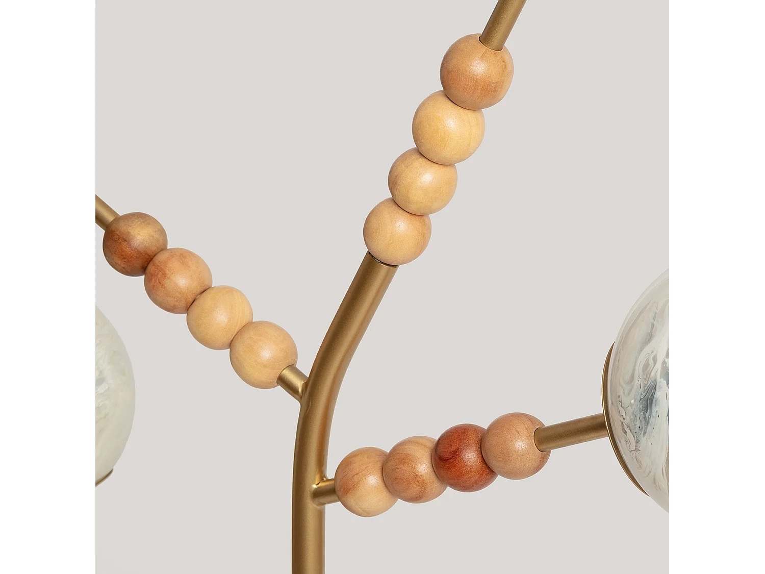 Lampadaire Métal et Verre Routi  Doré