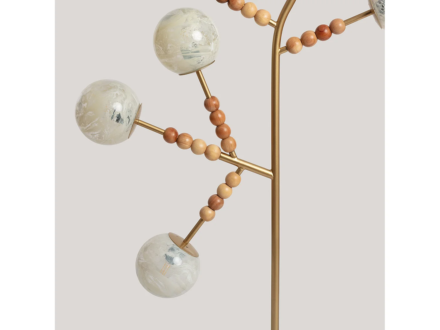 Lampadaire Métal et Verre Routi  Doré