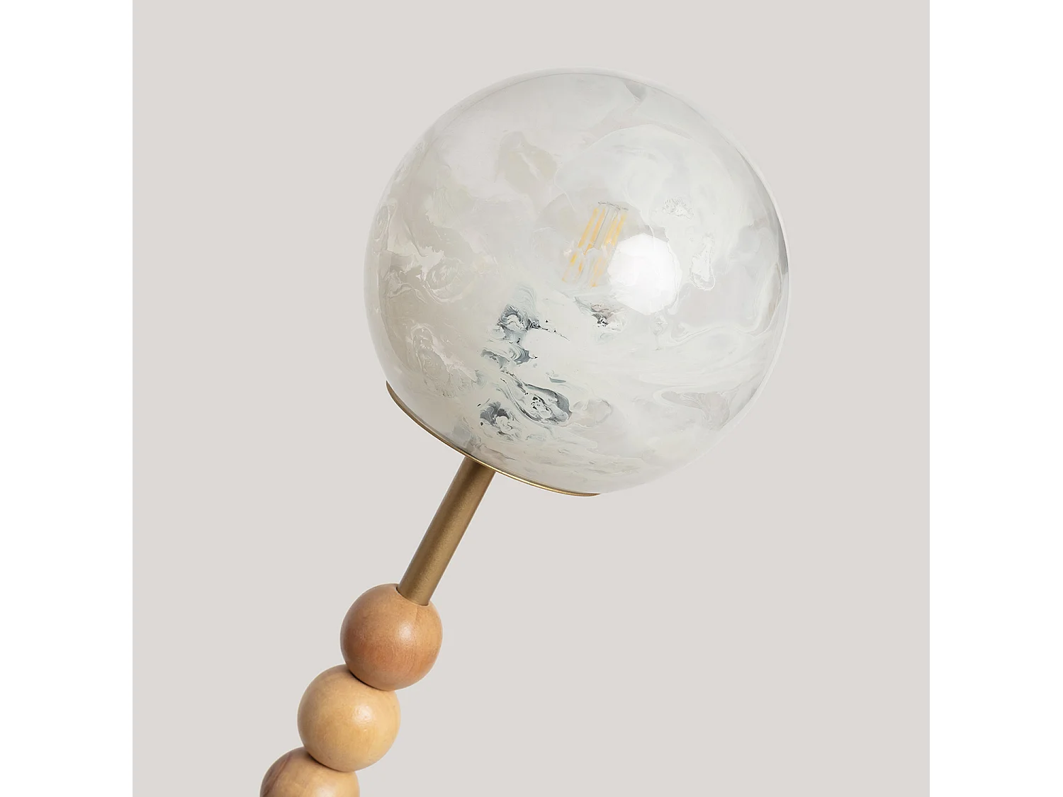 Lampadaire Métal et Verre Routi  Doré