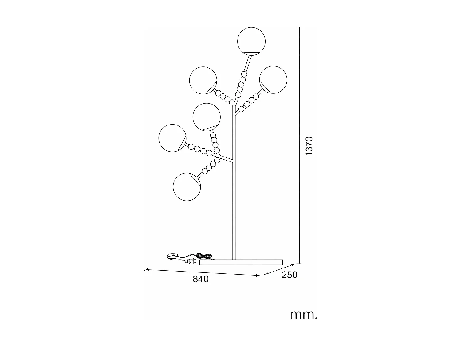 Lampadaire Métal et Verre Routi  Doré
