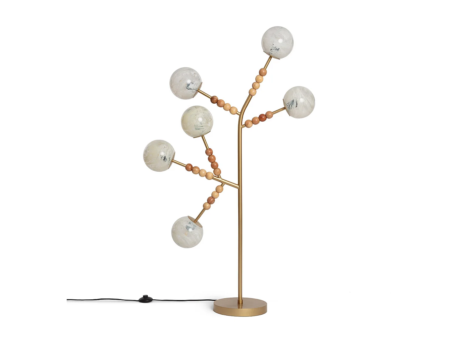 Lampadaire Métal et Verre Routi  Doré