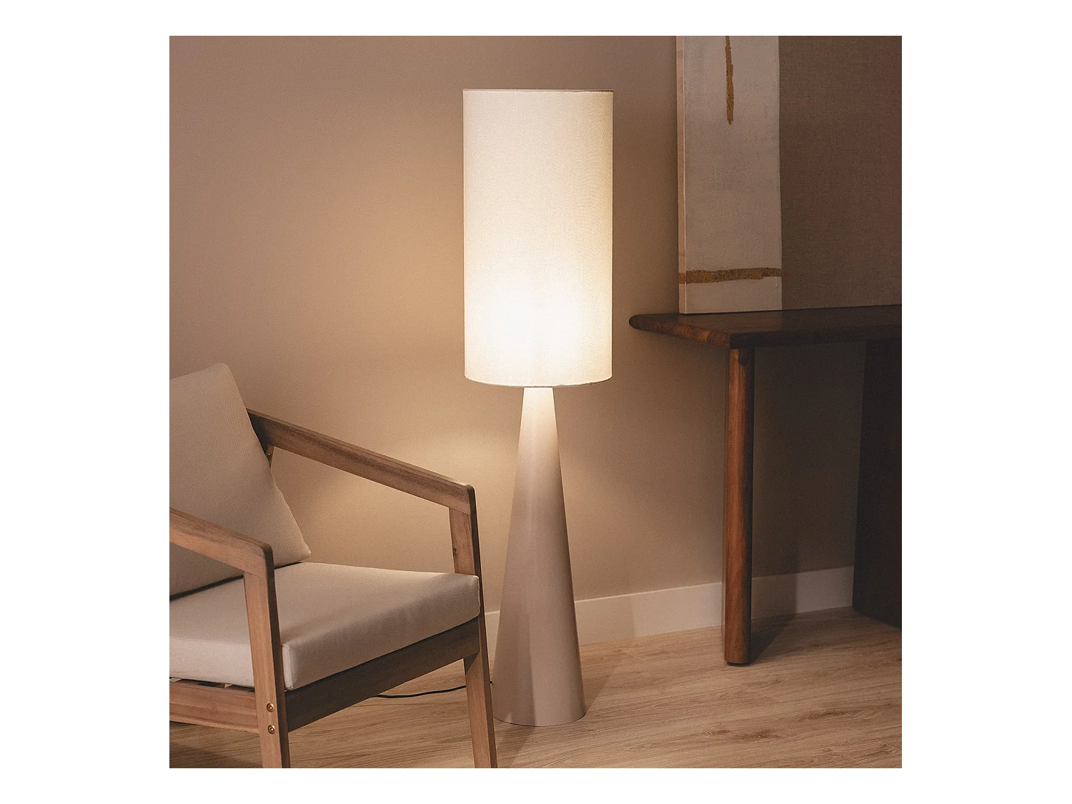 Lampada da Terra Metallo Cambaca Beige