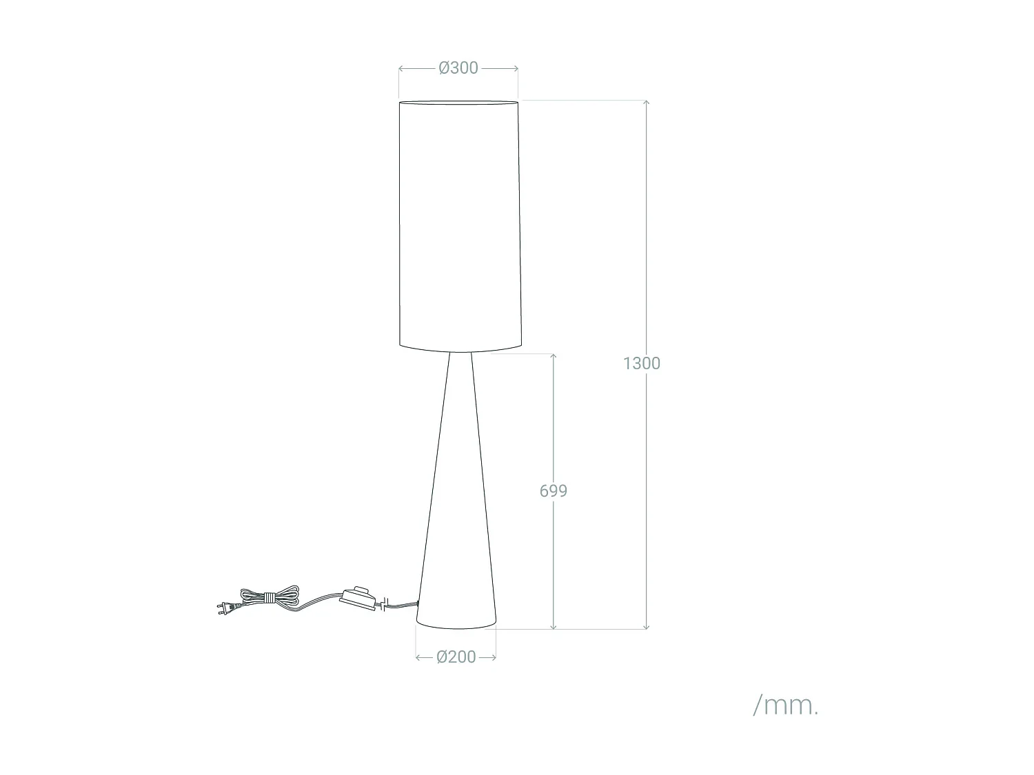 Lampadaire Métal et Tissu  Cambaca Beige