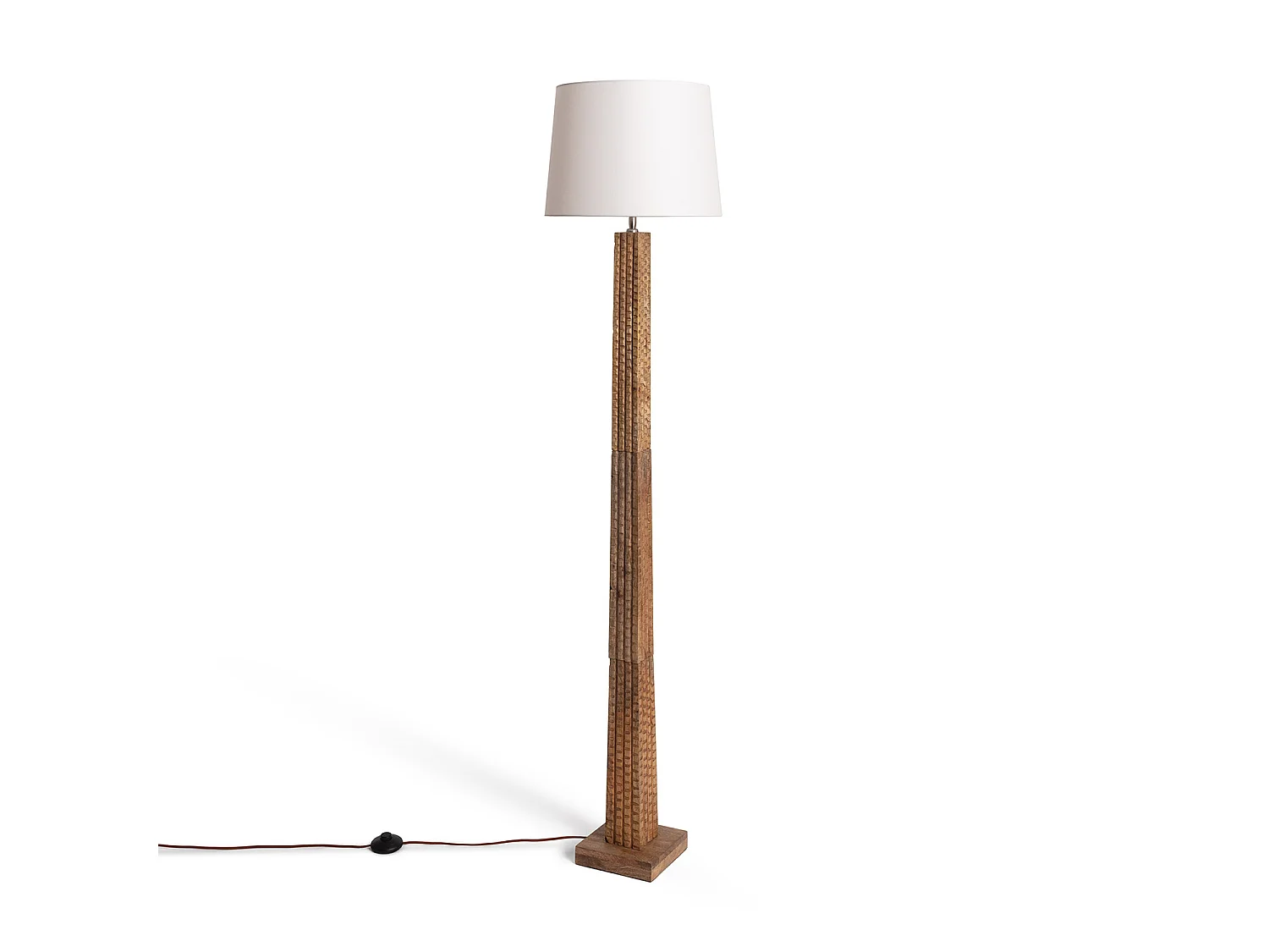Lampada da Terra Legno Kyathi ILUZZIA Bianco