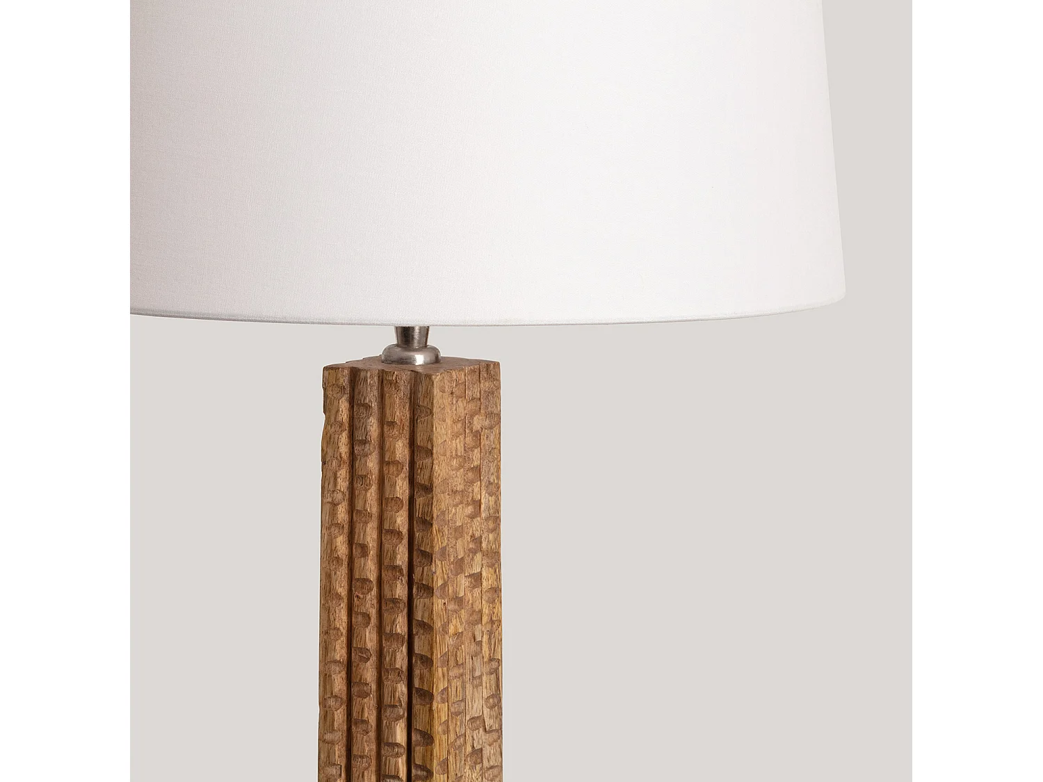 Lampada da Terra Legno Kyathi ILUZZIA Bianco