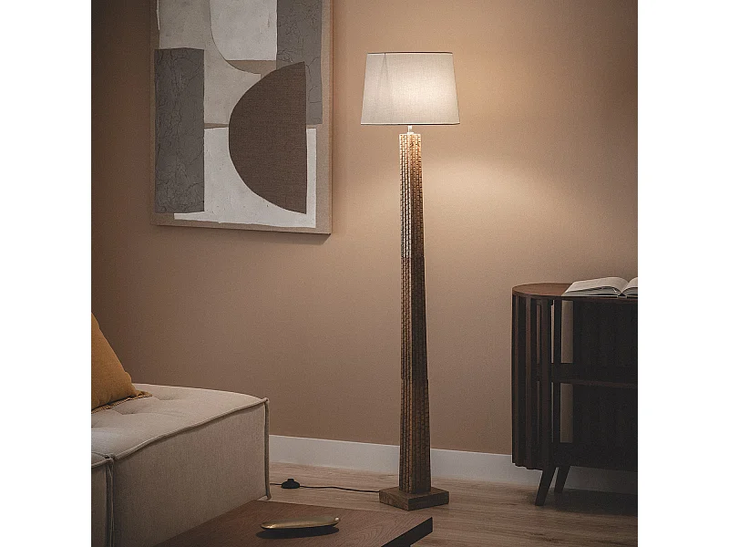 Lampadaire Bois Kyathi ILUZZIA Blanc