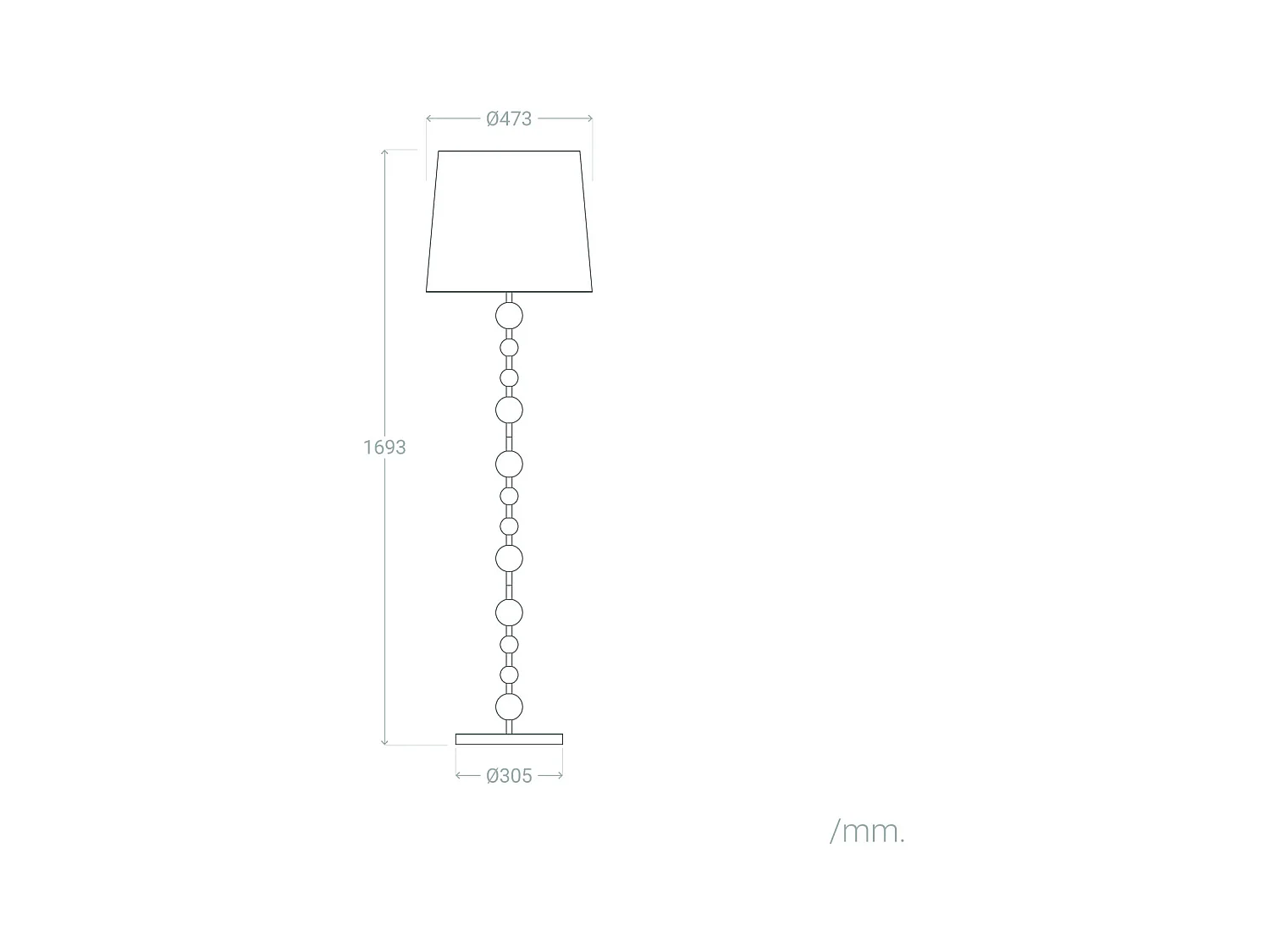 Lámpara de Pie Metal Zunga Negro