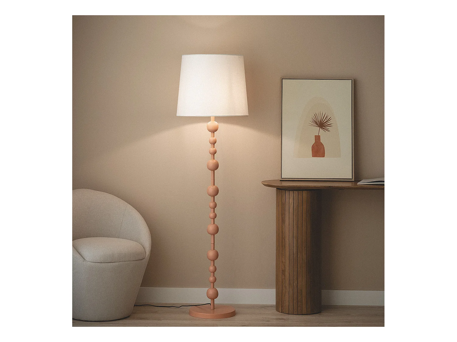 Lámpara de Pie Metal Zunga Melocotón