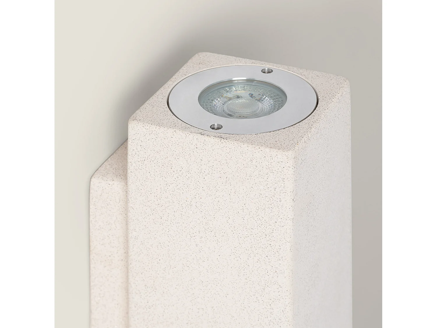 Aplique de Pared Exterior Cemento Iluminación Doble Cara Banjar Square Beige