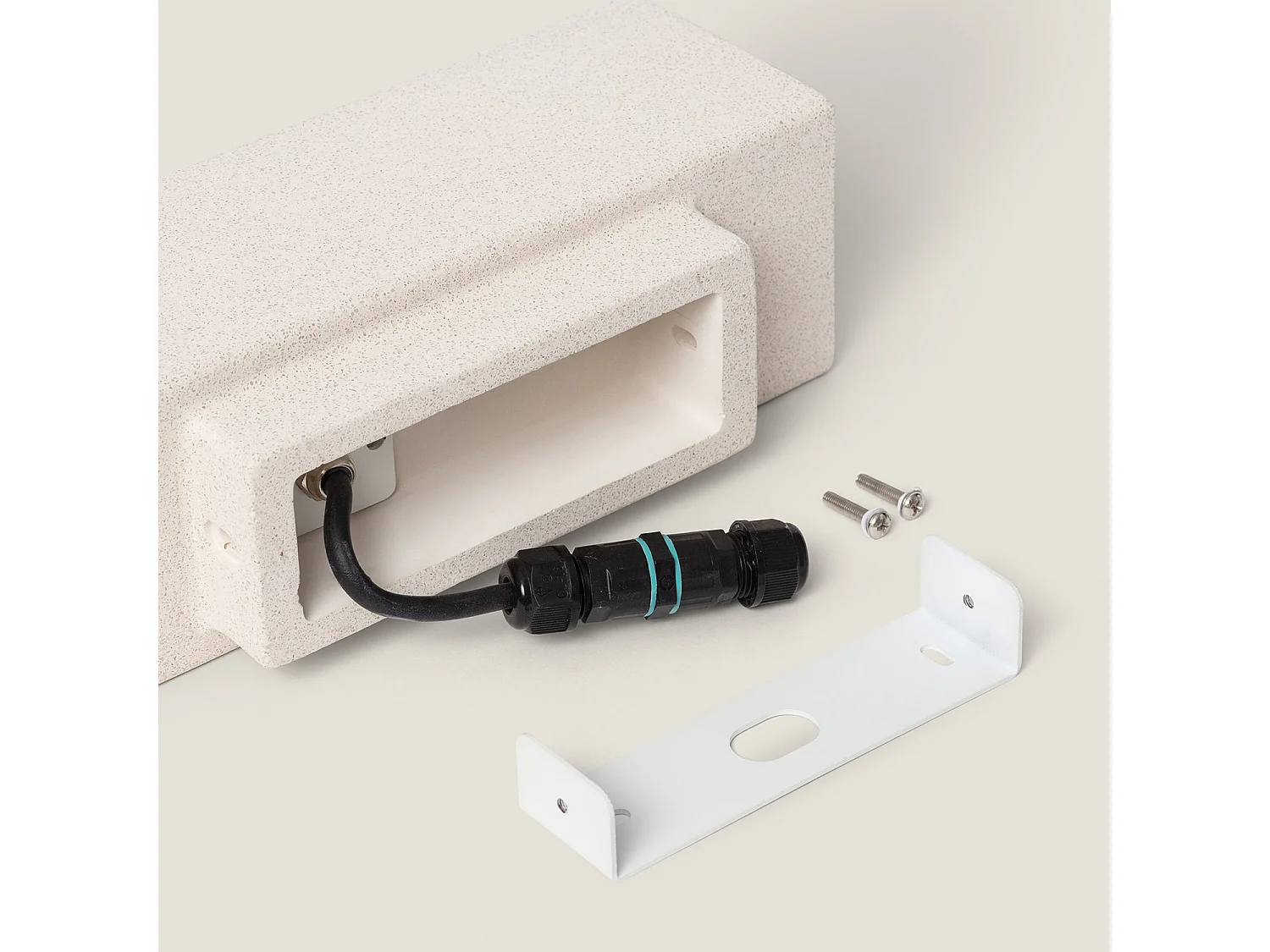 Applique Murale Extérieure Ciment Éclairage Double Face Banjar Square Beige