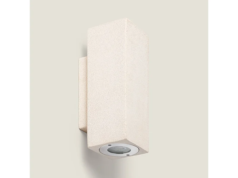 Aplique de Pared Exterior Cemento Iluminación Doble Cara Banjar Square Beige
