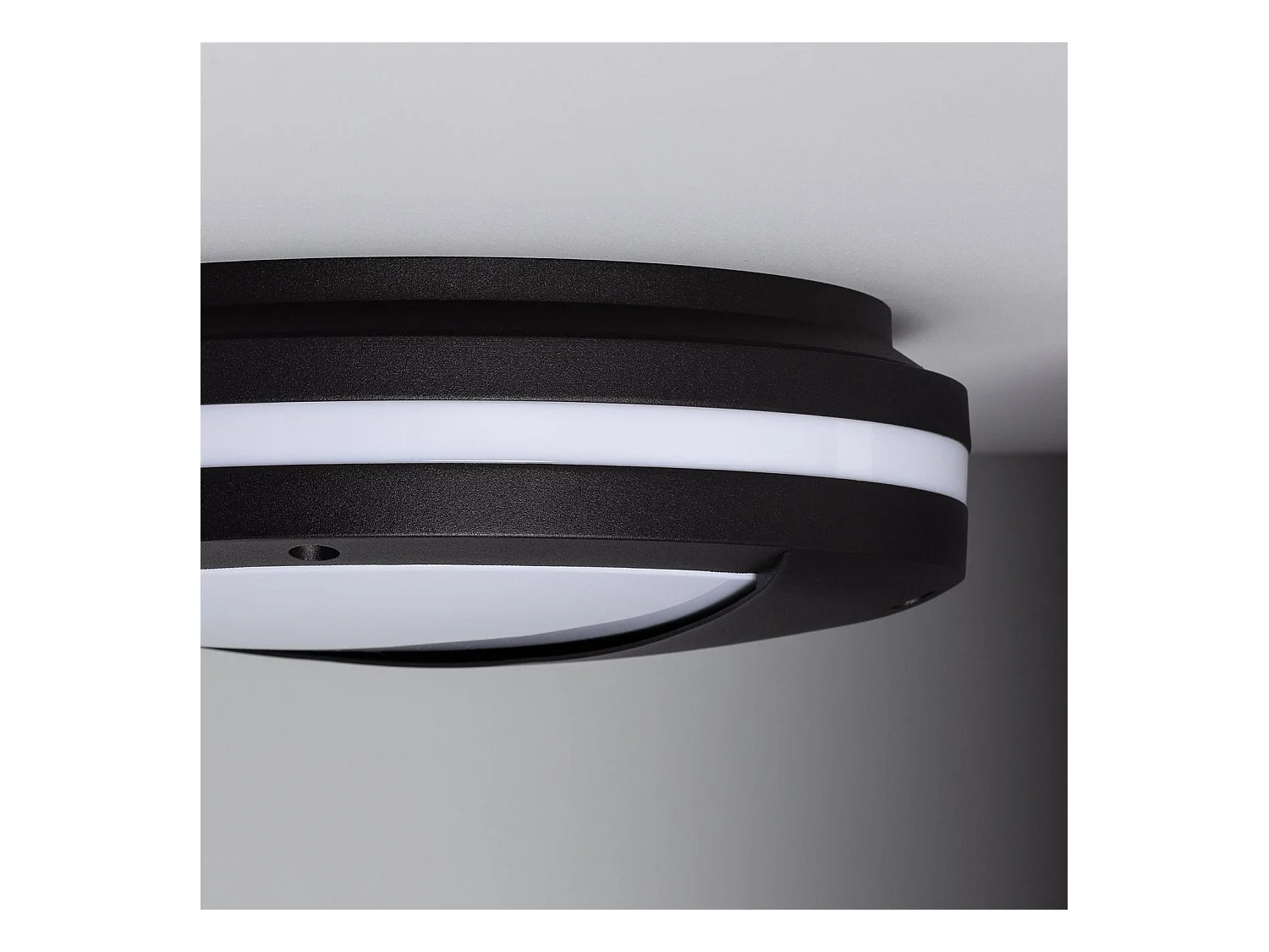 Applique da Parete per Esterni Alluminio Ø300 mm IP65 Natoli Nero