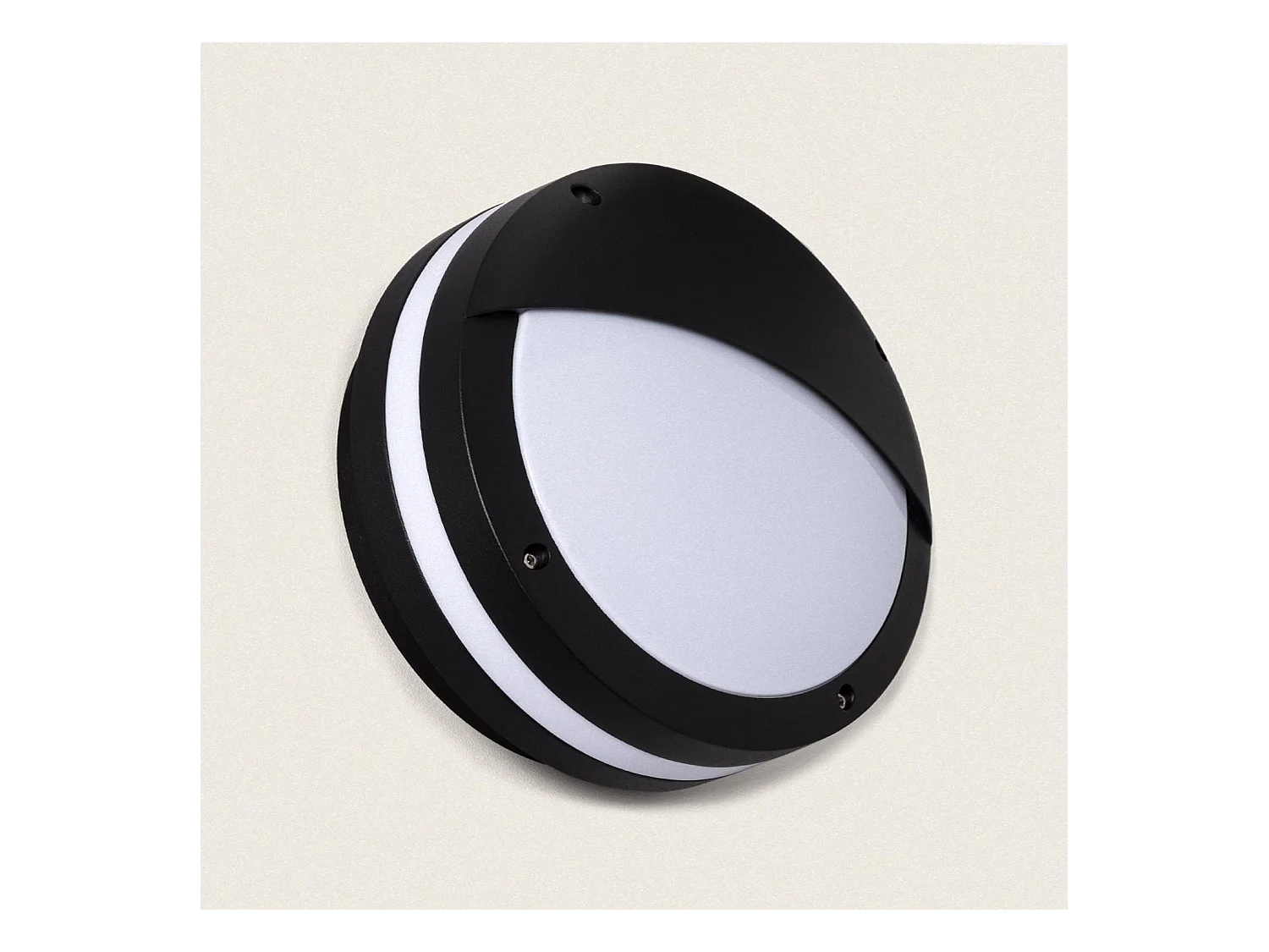 Applique da Parete per Esterni Alluminio Ø300 mm IP65 Natoli Nero