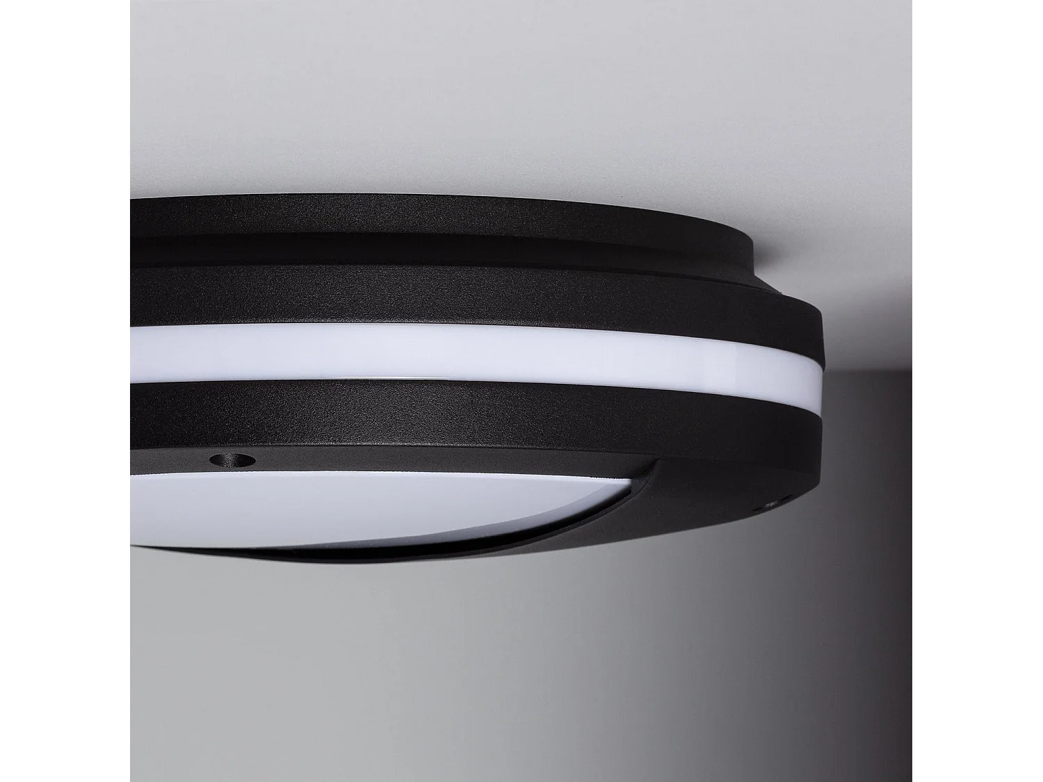 Applique extérieure aluminium Natoli Ø300 mm IP65  Noir