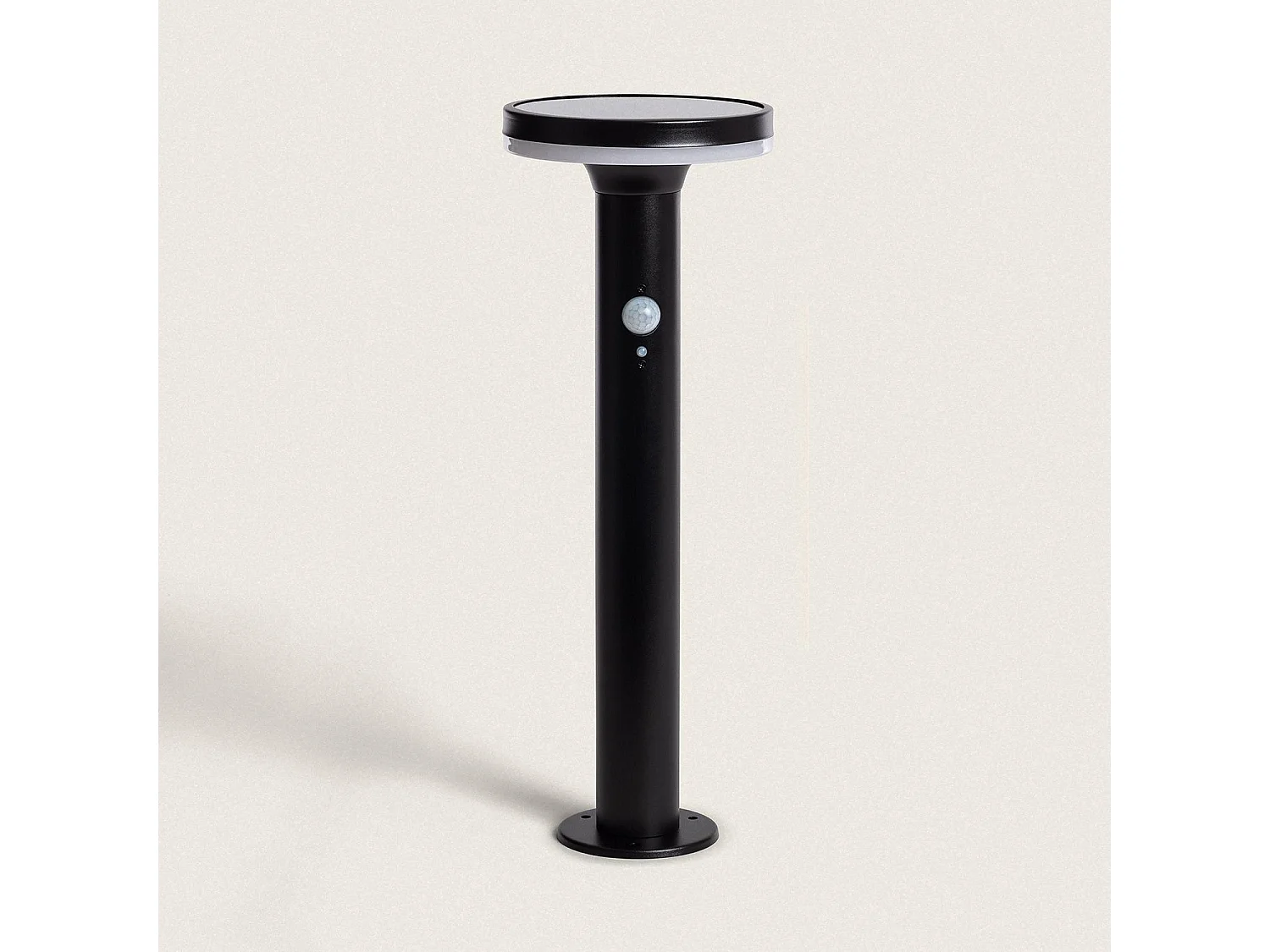 Balise Solaire Extérieure LED 6W en Saillie sur Pied 45cm avec Détecteur de Mouvement Helios Inox 304  3000K Blanc chaud