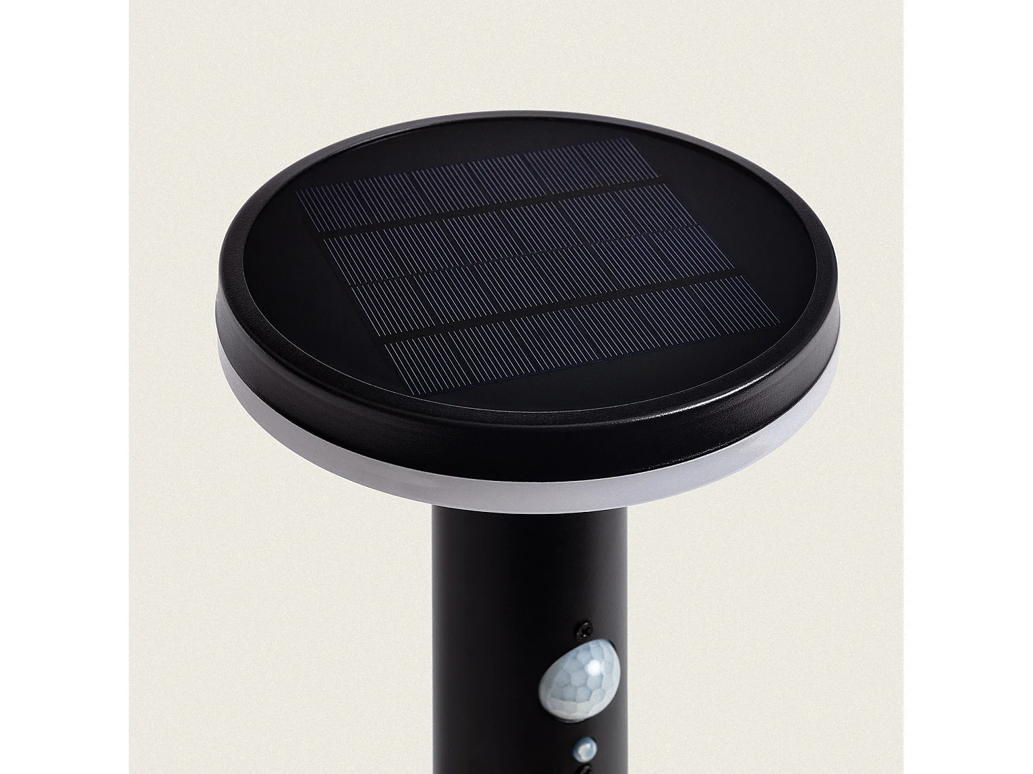 Balise Solaire Extérieure LED 6W en Saillie sur Pied 45cm avec Détecteur de Mouvement Helios Inox 304  3000K Blanc chaud