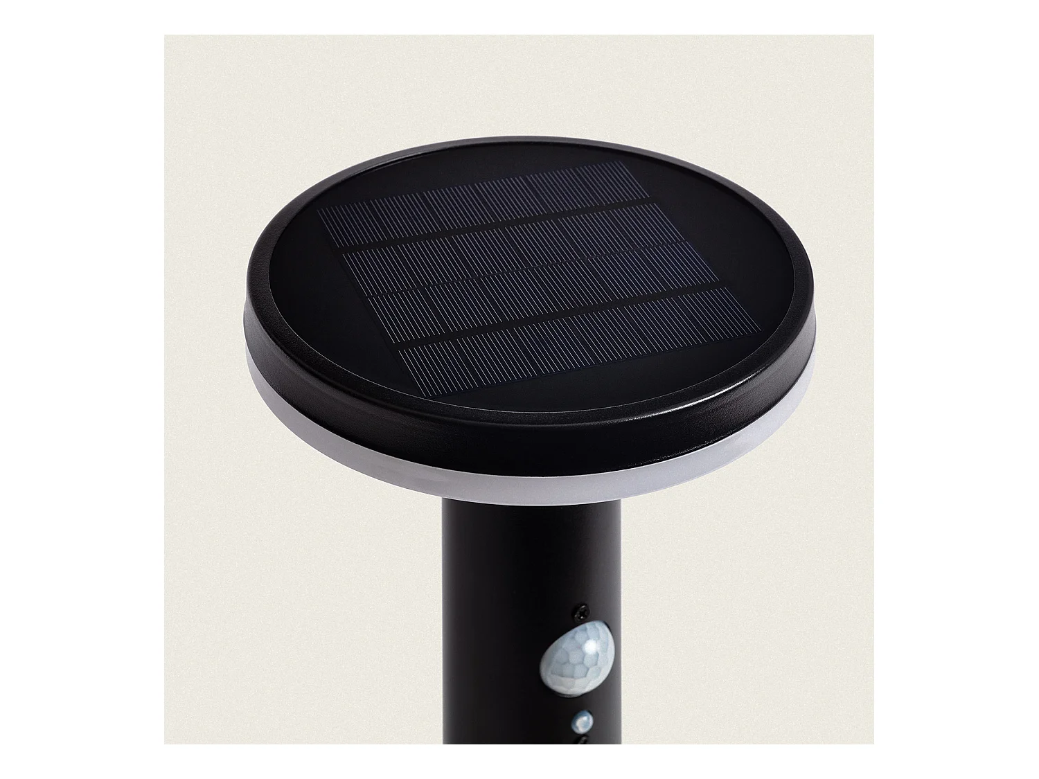 Balise Solaire Extérieure LED 6W en Saillie sur Pied 45cm avec Détecteur de Mouvement Helios Inox 304  4000K Blanc neutre