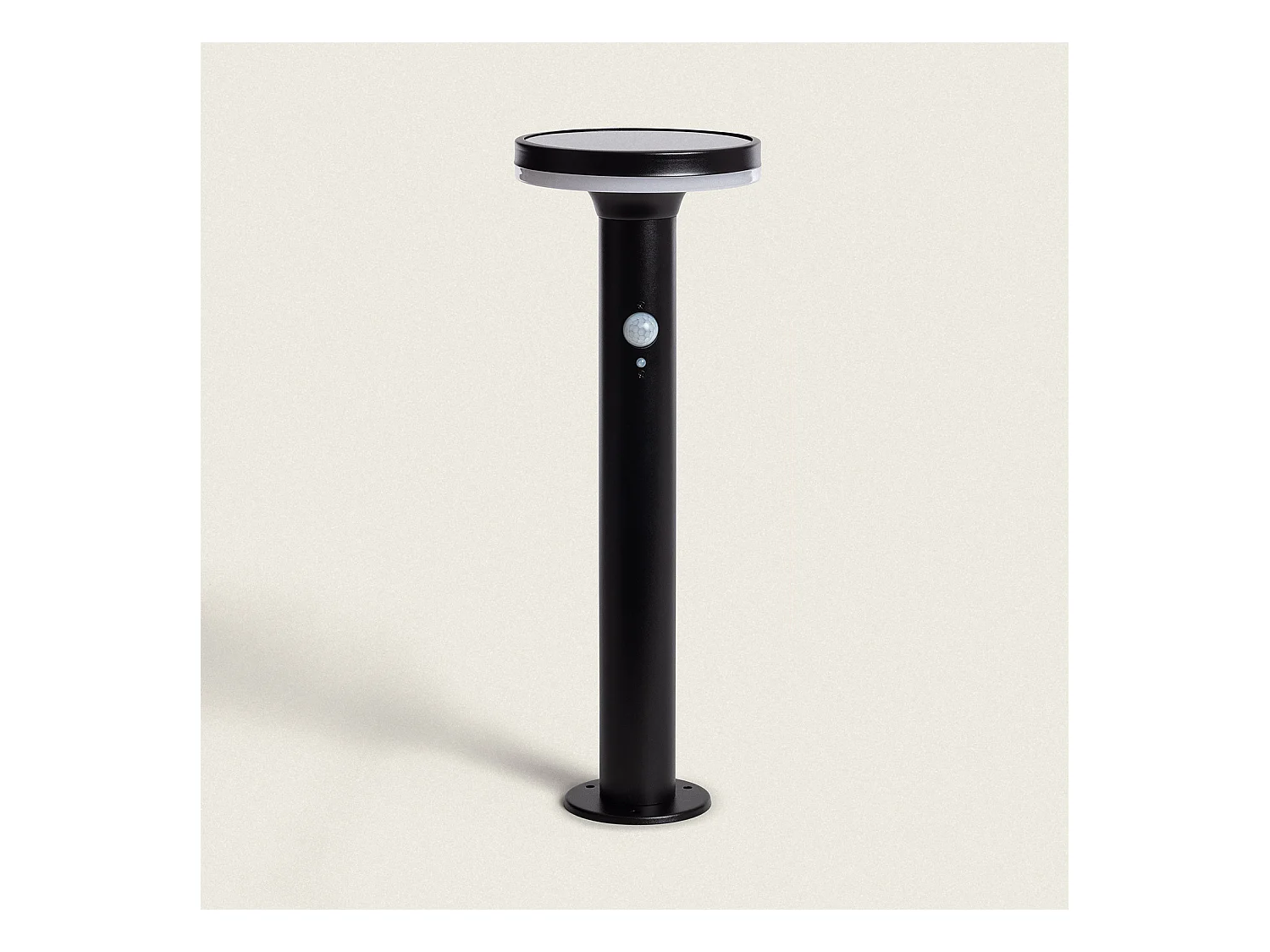 Balise Solaire Extérieure LED 6W en Saillie sur Pied 45cm avec Détecteur de Mouvement Helios Inox 304  4000K Blanc neutre