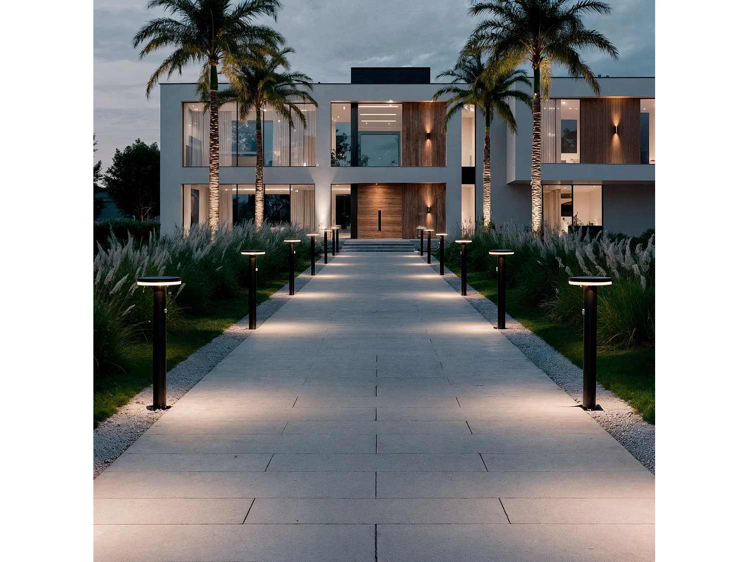 Balise Solaire Extérieure LED 6W en Saillie sur Pied 45cm avec Détecteur de Mouvement Helios Inox 304  4000K Blanc neutre