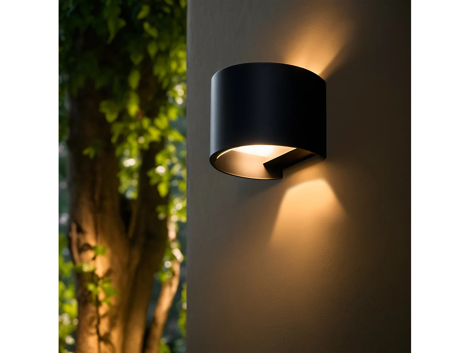 Applique da Parete per Esterni LED 6W Doppia Luce Eros Nero