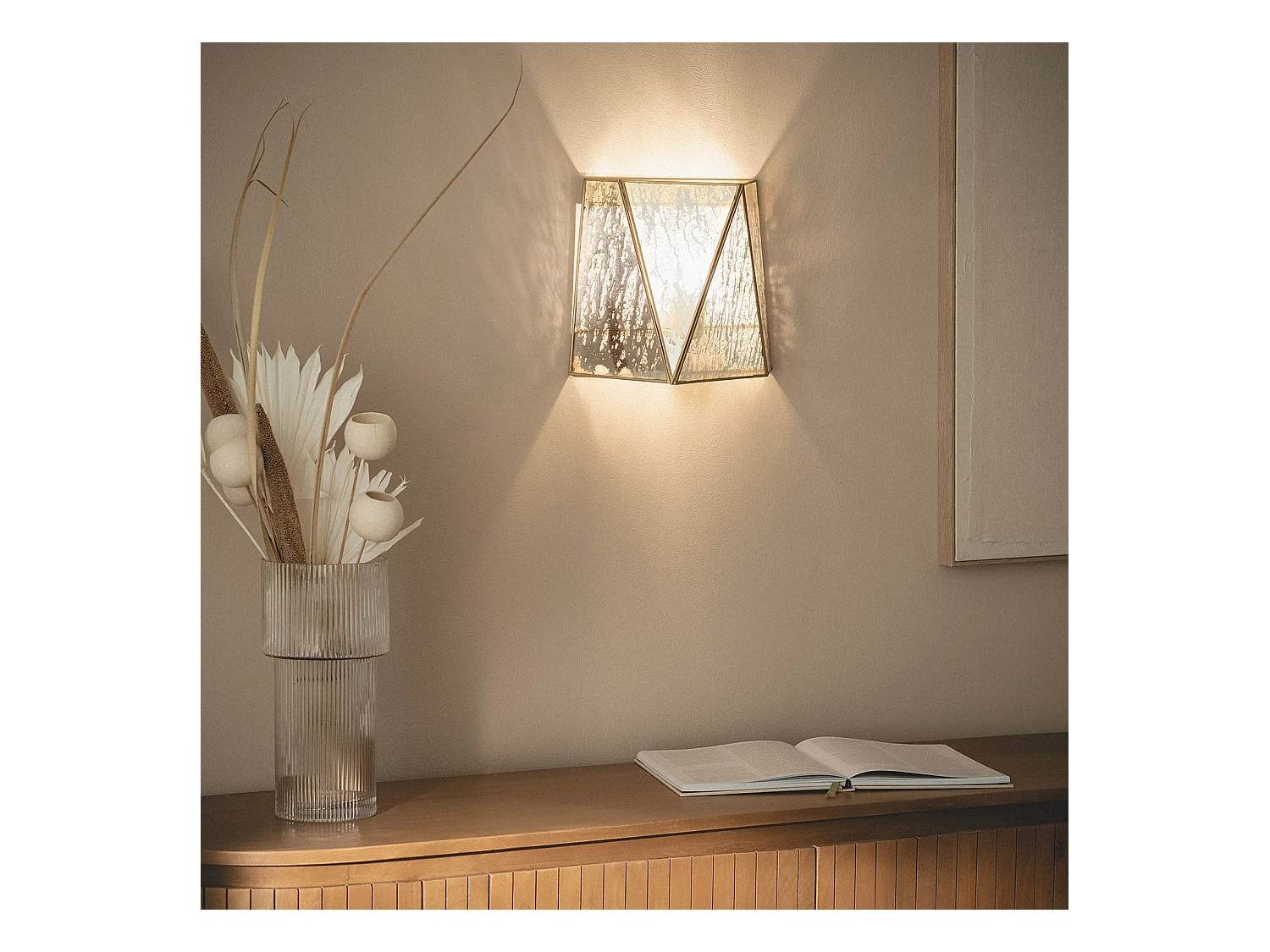 Applique Murale Métal et Verre Mattina  Doré