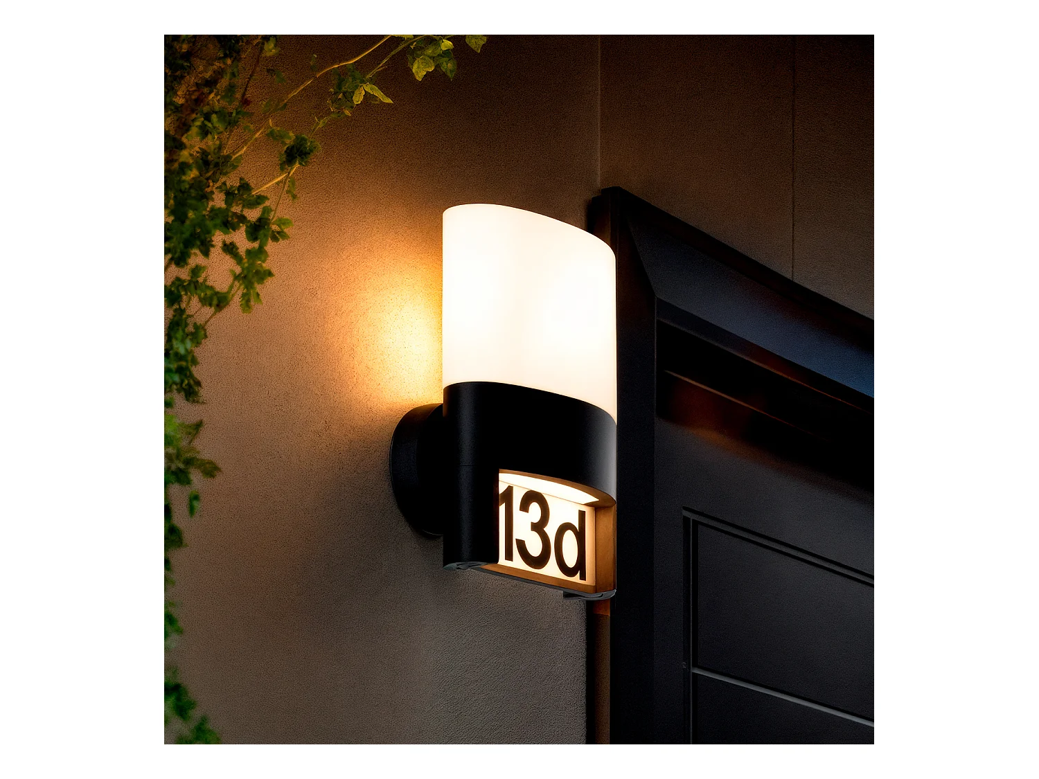 Applique Murale Extérieure LED 10W  Aluminium pour Numérotation de Domicile Mulham Noir