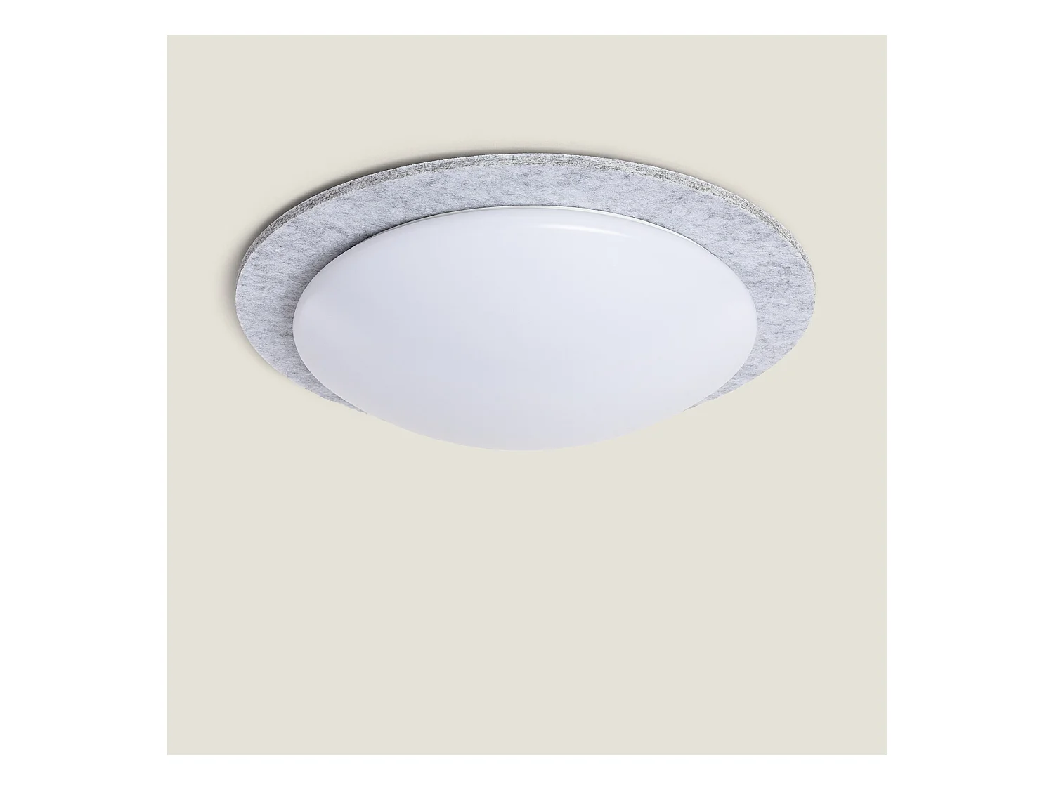 Plafonnier LED 18W Rond Feutre Ø460 mm CCT Sélectionnable Lezhan Gris