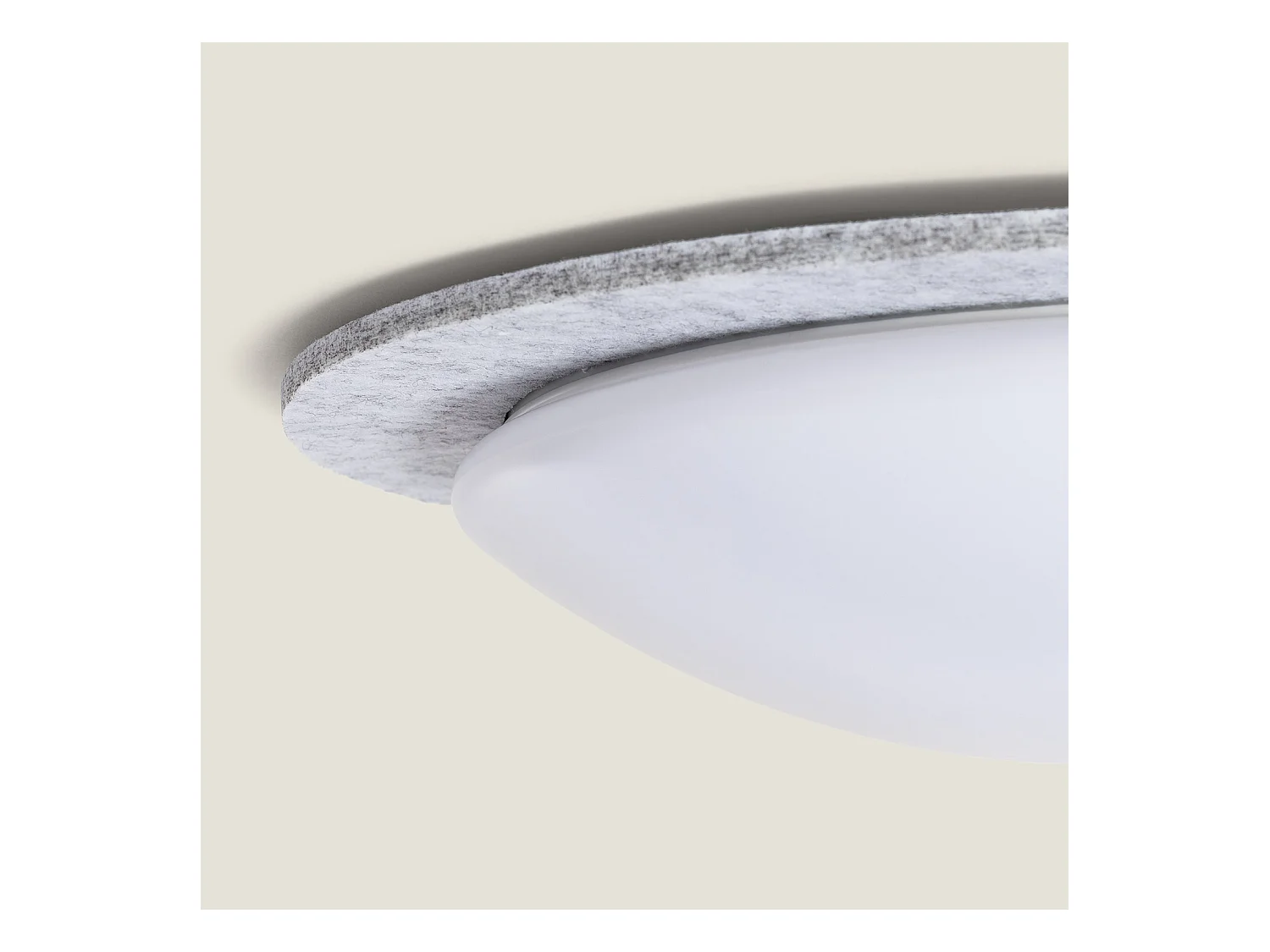 Plafonnier LED 18W Rond Feutre Ø460 mm CCT Sélectionnable Lezhan Gris