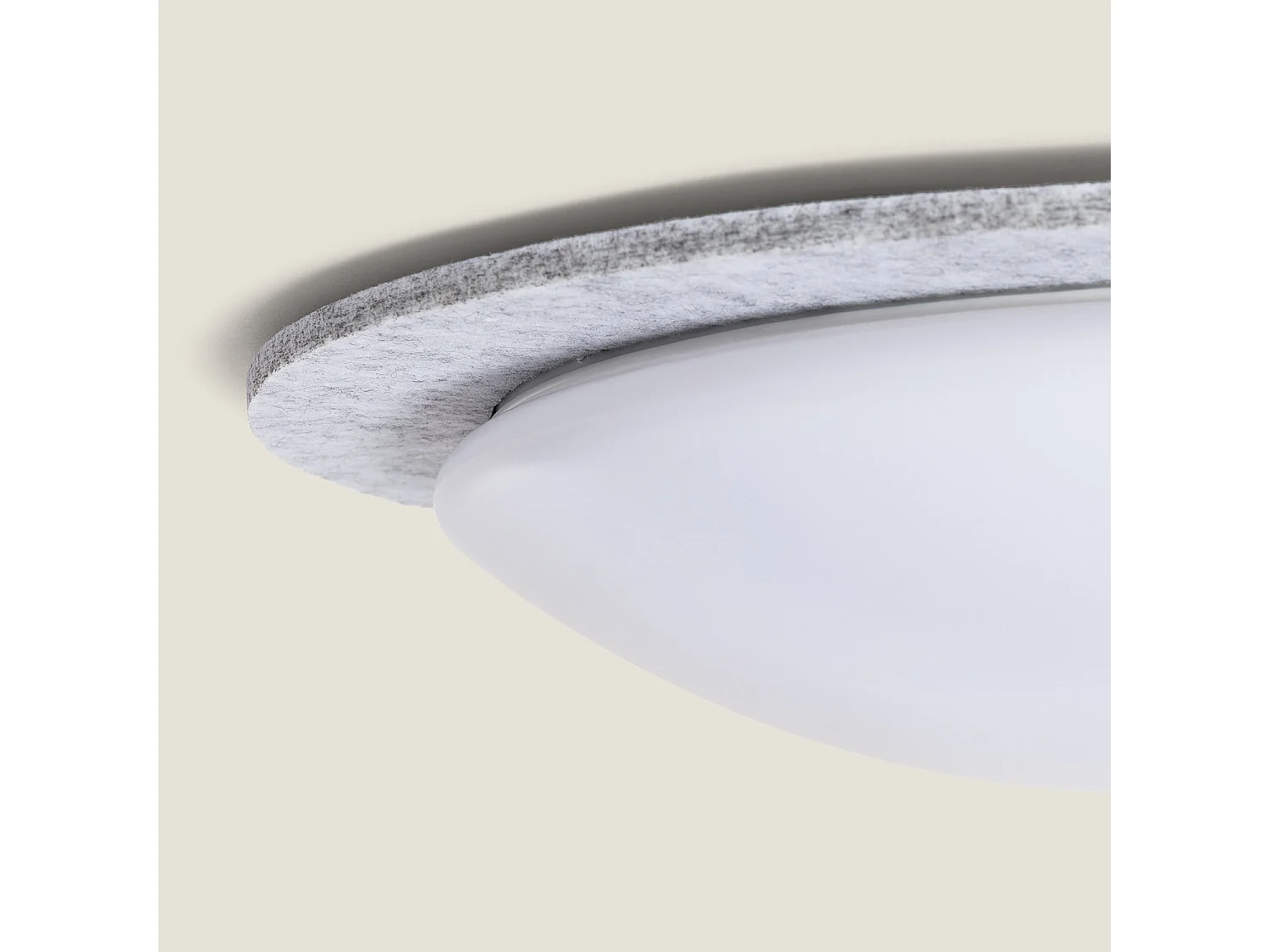 Plafonnier LED 18W Rond Feutre Ø460 mm CCT Sélectionnable Lezhan Gris