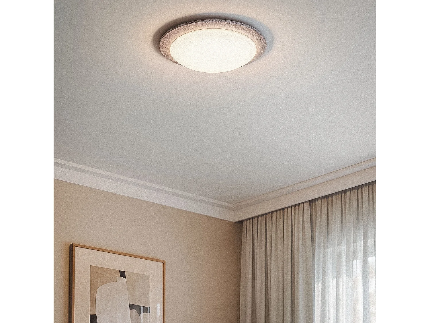 Plafoniera LED 18W Circolare Feltro Ø460 mm CCT Selezionabile Lezhan Grigio