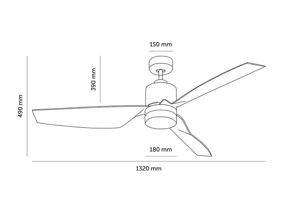 Ventilateur de plafond Silencieux Minimal Blanc 132cm Moteur DC Blanc CCT Avec lumière, Télécommande, Wifi: False